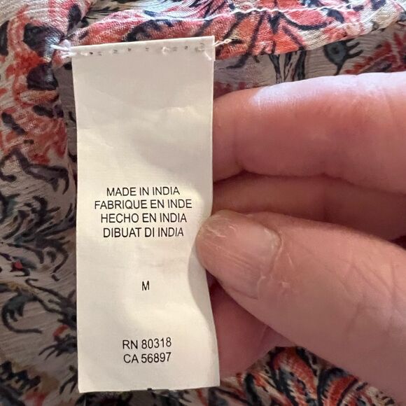 Lucky Brand printed sheer blouse size M - Picture 6 of 7